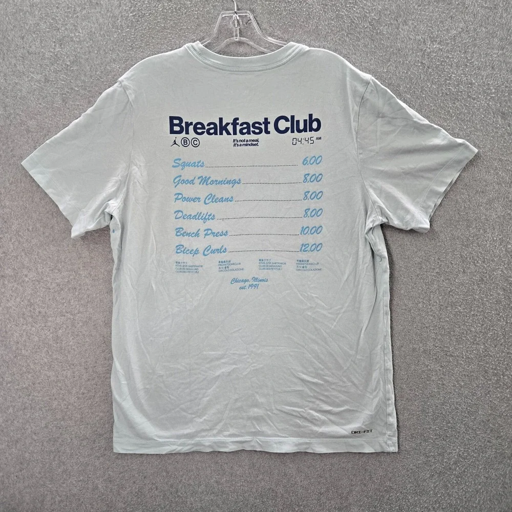 Air Jordan Men Shirt Large Blue Logo Breakfast Club Jumpman Tee READ